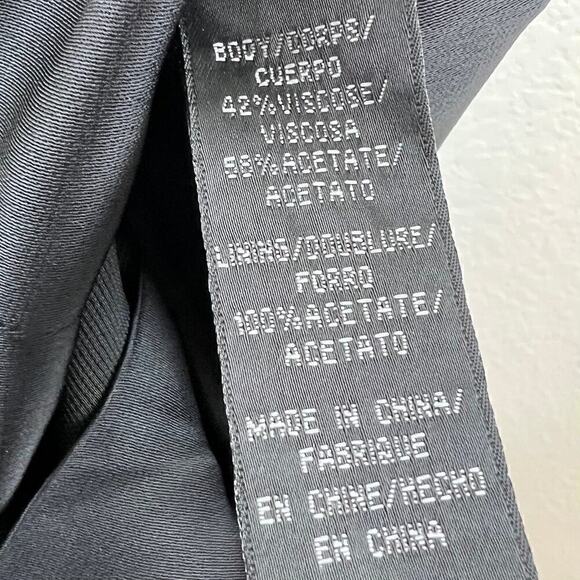 Jill Stuart Black Crepe Satin Ruffle Asymmetrical Neckline Jumpsuit Size 8 - Picture 4 of 12